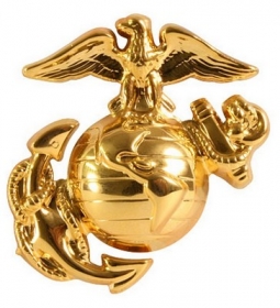 USMC Cap Pin Brass Marine Globe And Anchor