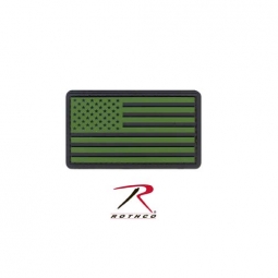 Rothco PVC US Flag Patch with Hook Back - Olive Drab/Black