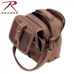 Rothco Canvas & Leather Travel Shoulder Bag-Brown