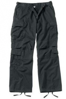 Vintage Paratrooper Fatigues Black Cargo Pants