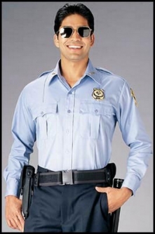 Police Uniform Shirts - Light Blue Long Sleeve