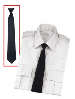 Police Uniform Necktie Clip On 20 Inch Black Tie