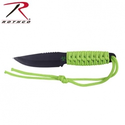 Neon Green Paracord Knife W/Fire Starter
