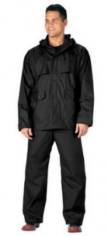 Rainsuits Pvc Coated Nylon Rainsuit Black