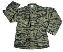 Vintage Camo Fatigue Shirt Tiger Stripe Camouflage