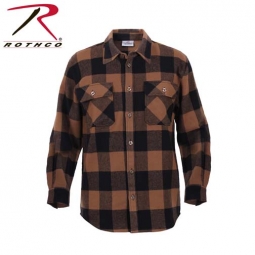 Rothco Heavy Weight Plaid Flannel Shirt - Brown