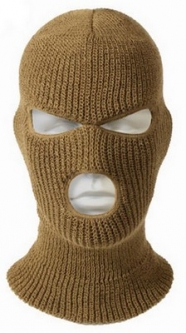 Acrylic Knit Face Mask 3 Hole Coyote Brown Mask