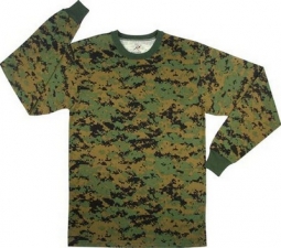 Camouflage T-Shirts Digital Camo T-Shirt Long Sleeves
