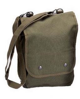 Map Case Shoulder Bags - Olive Drab Canvas Map Bag