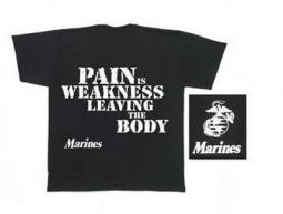 Marines T-Shirts Pain Is Weakness Leaving The Body Shirt 2XL