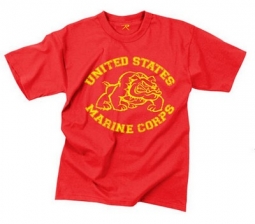 US Marine Corps T-Shirt Bulldog Red Shirt 2XL
