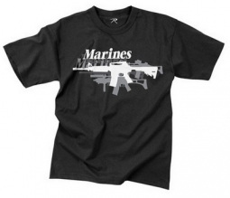 Marines T-Shirts Marines Guns T Black 2XL