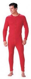 Red Union Suits Long - Johns Size 3XL