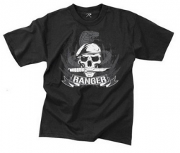 Army Ranger Skull Vintage T-Shirt Black 2XL