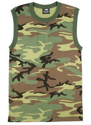 Camouflage Muscle T-Shirts - Woodland 