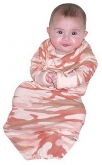 Infant Pink Camo One Piece Sleeper Long Sleeve