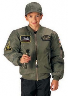 Kids Ma-1 Flight Jackets Top Gun Childs Flight Jacket Sage