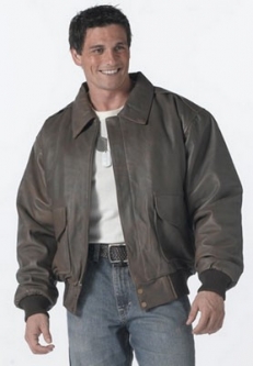 Leather Flight Jackets A-2 Brown Leather Jacket - X Large