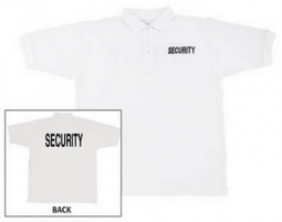 Security Logo White Golf Shirts 2XL & 3XL