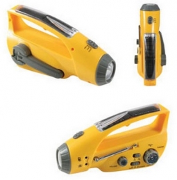 Emergency Solar Flashlight With Radio