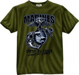 Military Shirts Marines First To Fight Graphic Tee 2XL