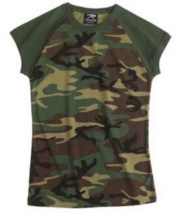 Womens Camouflage Woodland Camo Womens T-Shirt