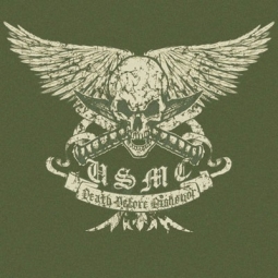 USMC Shirts Winged Skull T-Shirt Olive