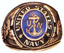 Military Rings Deluxe Engraved 18Kt Gold Electroplate Rings Navy