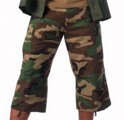 Camouflage Pants Woodland Camouflage Capri Pants XS