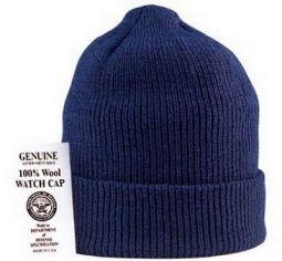 Genuine Military USN Wool Watch Caps - Navy Blue Cap
