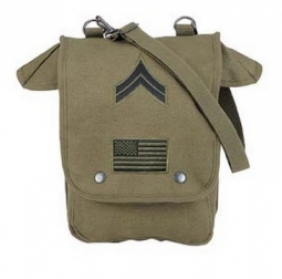Map Case Shoulder Bag With Military Patches