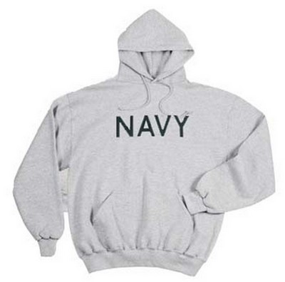 Navy Sweatshirts Grey Navy Logo Hooded Sweatshirt: Army Navy Shop