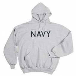 Navy Sweatshirts Grey Navy Logo Hooded Sweatshirt 2XL