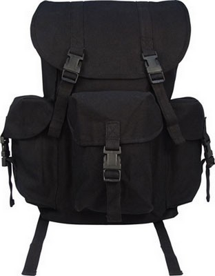 black canvas rucksack