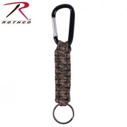 Paracord Keychain with Carabiner - Woodland Camo