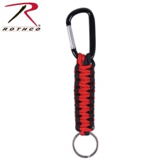 Rothco Paracord Keychain with Carabiner - Red & Black