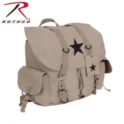 Rothco Vintage Canvas Backpack-Khaki/Black Star