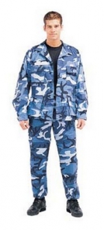 Military Fatigues (BDU's) Sky Blue Camo Shirts