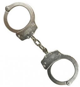 Uzi Handcuffs Double Lock Nickel Plated Cuffs