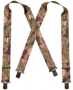 Camo Suspenders Digital Woodland Camouflage