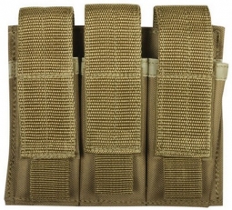 Coyote Brown Three Pistol Mag Pouch