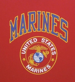 United States Marines Circular Logo T-Shirt In Red