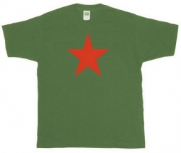 Red Star T-Shirt Olive Drab W/Red Star