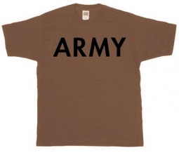 Army T-Shirt Brown Army Logo Shirts