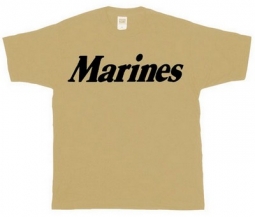 Marines Logo T-Shirts Desert Sand Marines Shirt