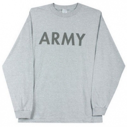 Reflective Army Logo Long Sleeve Grey Shirts