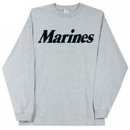 Marines Shirt Long Sleeve Grey Marine T-Shirt