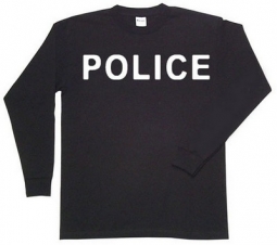 Police Shirts Long Sleeve Black/White Police Tee