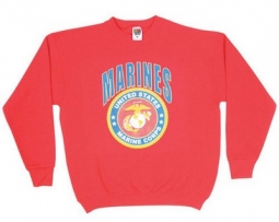 Marines Sweatshirt Red Marines Crest Sweatshirt