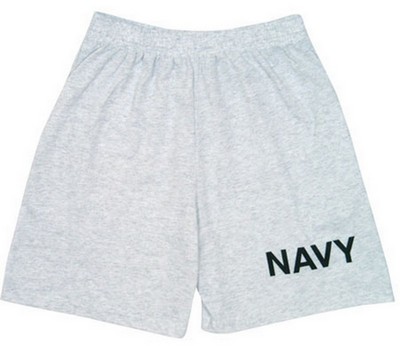 Military Running Shorts Navy Logo Grey Shorts